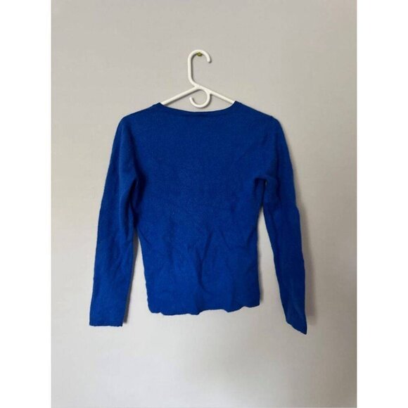 AnnTaylor Women's Cashmere V-Neck Sweater Small Royal Blue - Picture 2 of 3